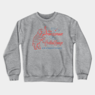 Retro Cocktail Lounge Matchbook Vintage Pink Elephant Crewneck Sweatshirt