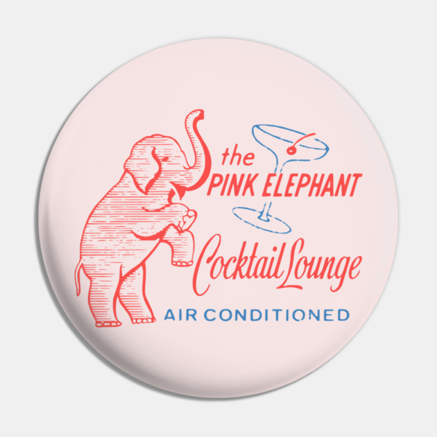 Retro Cocktail Lounge Matchbook Vintage Pink Elephant Pin by Yesteeyear
