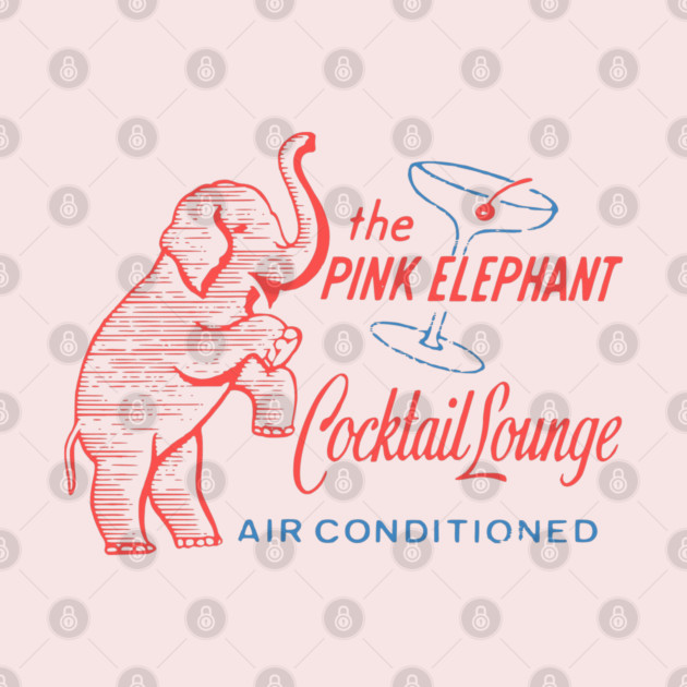 Retro Cocktail Lounge Matchbook Vintage Pink Elephant by Yesteeyear