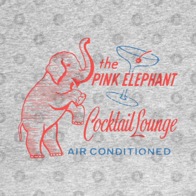 Retro Cocktail Lounge Matchbook Vintage Pink Elephant by Yesteeyear