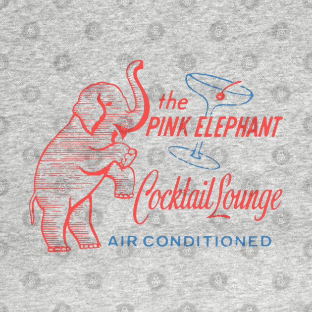 Retro Cocktail Lounge Matchbook Vintage Pink Elephant by Yesteeyear