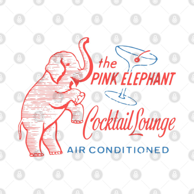 Retro Cocktail Lounge Matchbook Vintage Pink Elephant by Yesteeyear