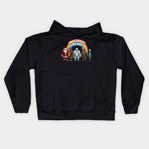 Imaginary Friends - Funny Cryptid & Mythical Creature Squad Kids Hoodie by UrbanLifeApparel