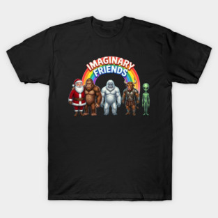 Imaginary Friends - Funny Cryptid & Mythical Creature Squad T-Shirt