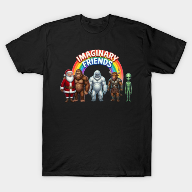 Imaginary Friends - Funny Cryptid & Mythical Creature Squad T-Shirt by UrbanLifeApparel