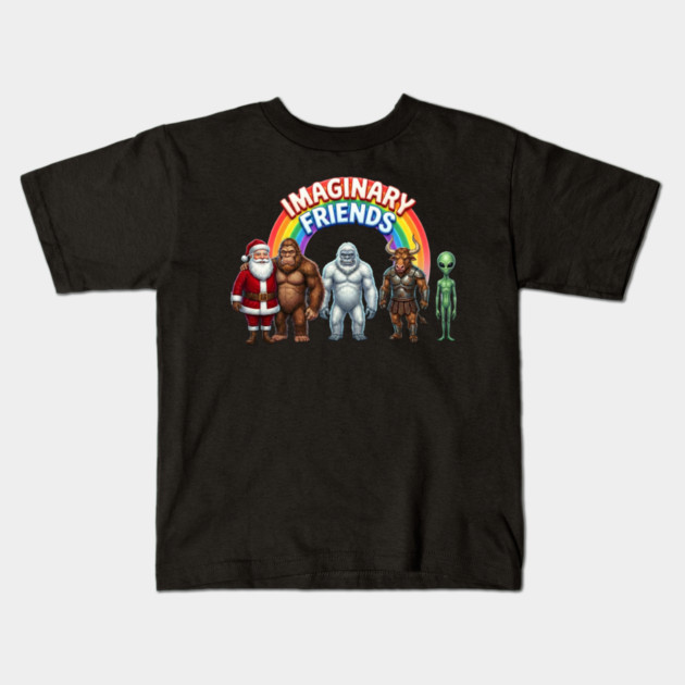 Imaginary Friends - Funny Cryptid & Mythical Creature Squad Kids T-Shirt by UrbanLifeApparel