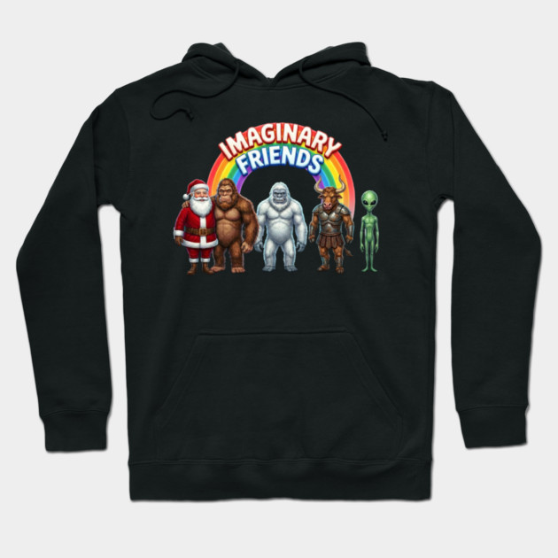 Imaginary Friends - Funny Cryptid & Mythical Creature Squad Hoodie by UrbanLifeApparel