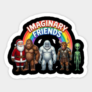 Imaginary Friends - Funny Cryptid & Mythical Creature Squad Magnet