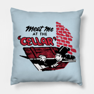Meet Me At The Cellar Vintage Restaurant Matchbook Pillow