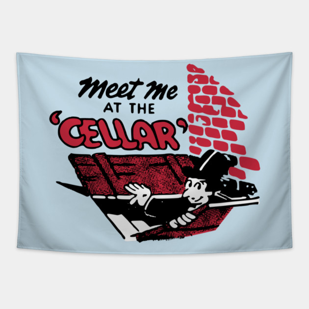 Meet Me At The Cellar Vintage Restaurant Matchbook Tapestry by Yesteeyear