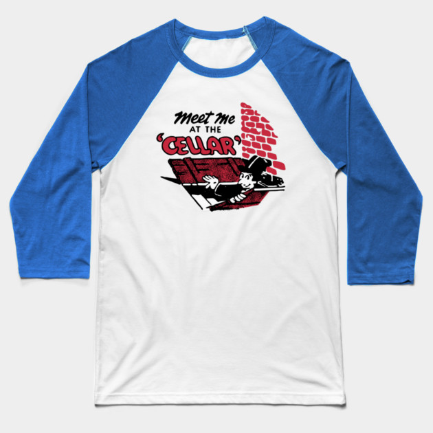 Meet Me At The Cellar Vintage Restaurant Matchbook Baseball T-Shirt by Yesteeyear