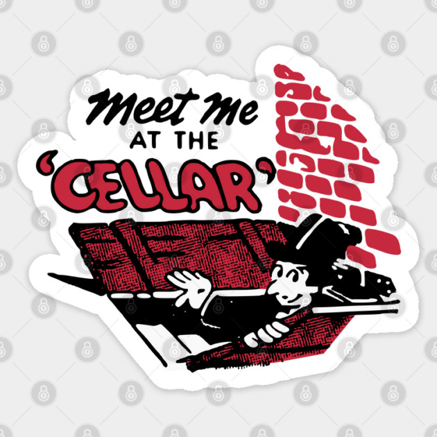 Meet Me At The Cellar Vintage Restaurant Matchbook Sticker by Yesteeyear