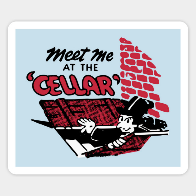 Meet Me At The Cellar Vintage Restaurant Matchbook Magnet by Yesteeyear