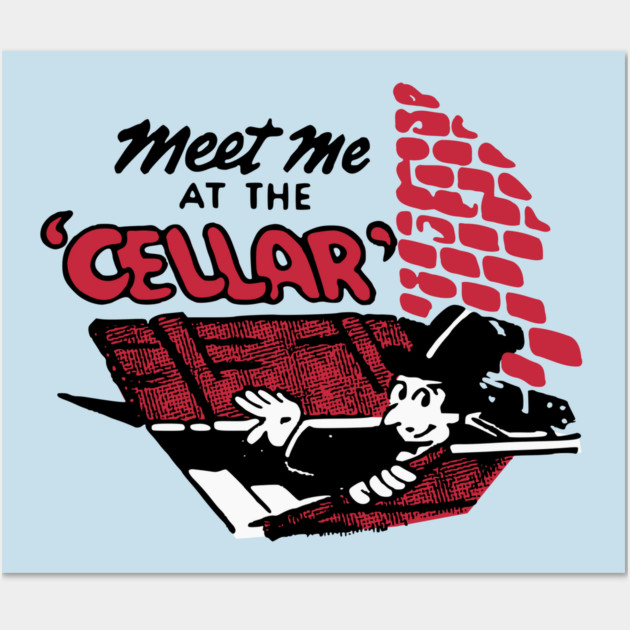 Meet Me At The Cellar Vintage Restaurant Matchbook Wall Art by Yesteeyear