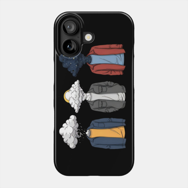 Weather Heads Storm Sun and Stars Surreal Art Phone Case by Designed By Marty