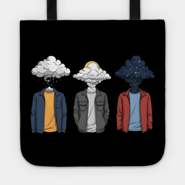 Weather Heads Storm Sun and Stars Surreal Art Tote by Designed By Marty