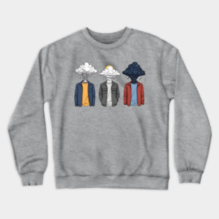 Weather Heads Storm Sun and Stars Surreal Art Crewneck Sweatshirt