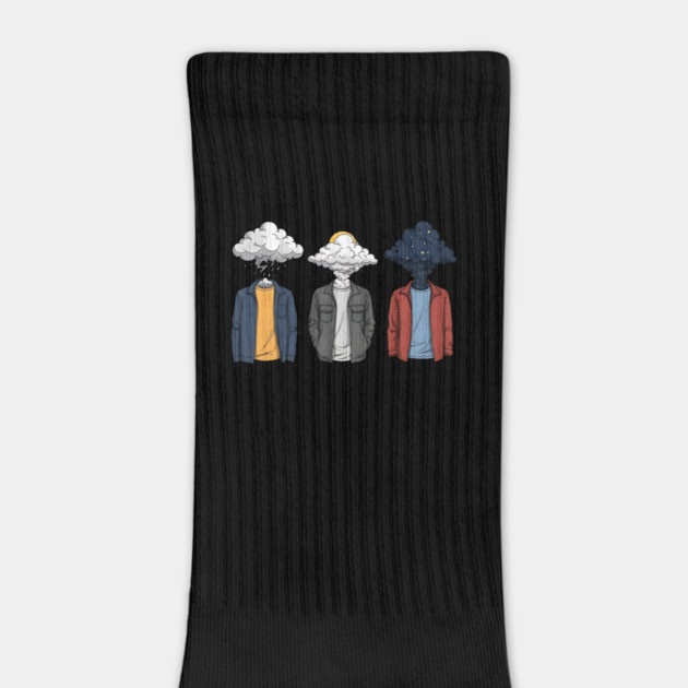 Weather Heads Storm Sun and Stars Surreal Art by Designed By Marty