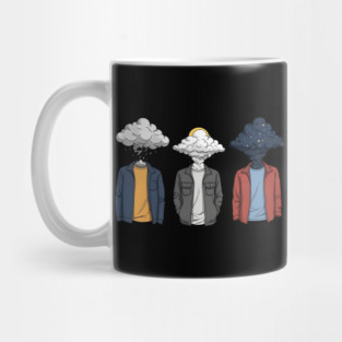 Weather Heads Storm Sun and Stars Surreal Art Mug
