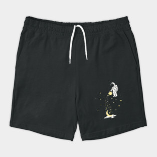 Lunar Botanist Astronaut Watering Moon and Stars Shorts