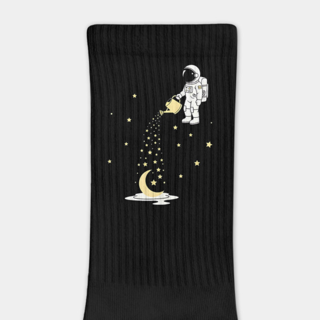 Lunar Botanist Astronaut Watering Moon and Stars by Designed By Marty