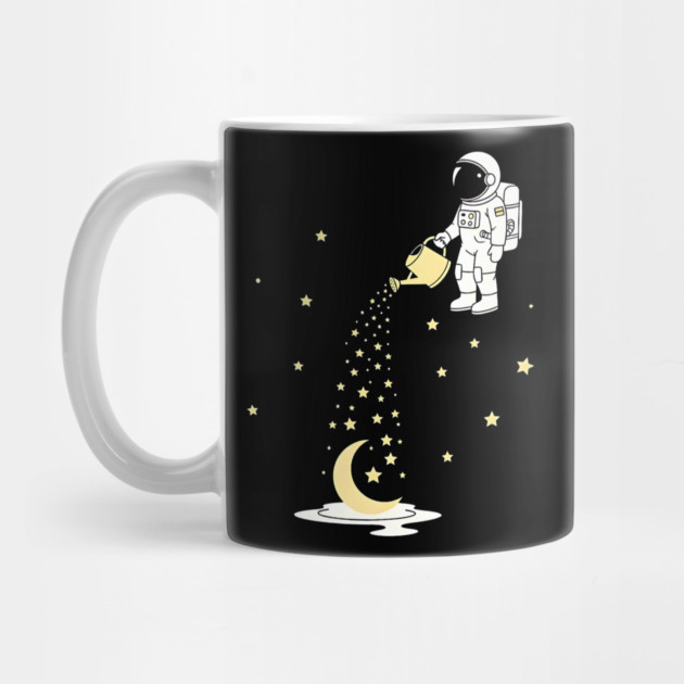 Lunar Botanist Astronaut Watering Moon and Stars by Designed By Marty