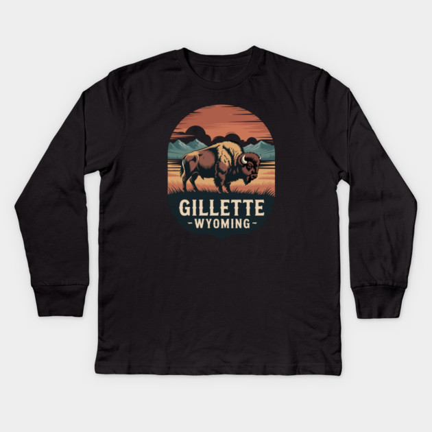 Gillette Wyoming Kids Long Sleeve T-Shirt by JessArty