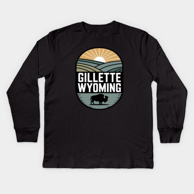 Gillette Wyoming Kids Long Sleeve T-Shirt by JessArty