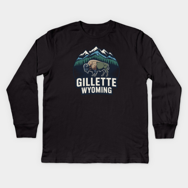 Gillette Wyoming Kids Long Sleeve T-Shirt by JessArty