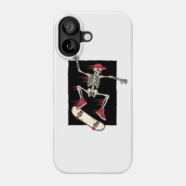 Rad Skeleton Skateboarder Shredding Phone Case by enrynz
