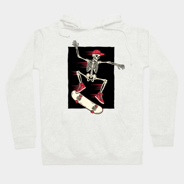 Rad Skeleton Skateboarder Shredding Hoodie by enrynz