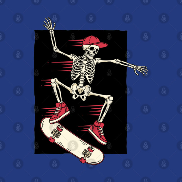 Rad Skeleton Skateboarder Shredding by enrynz