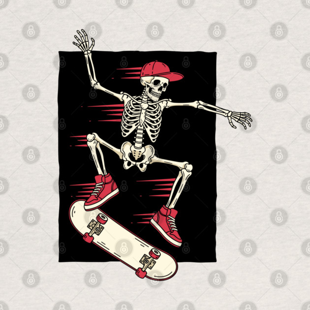 Rad Skeleton Skateboarder Shredding by enrynz