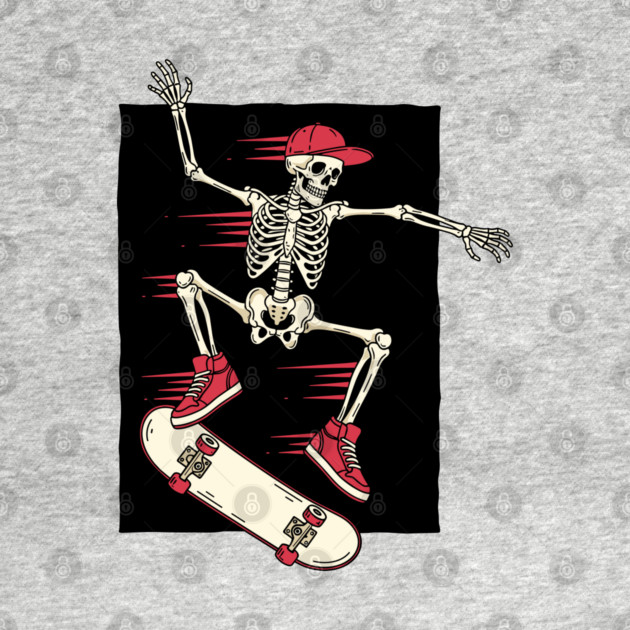 Rad Skeleton Skateboarder Shredding by enrynz