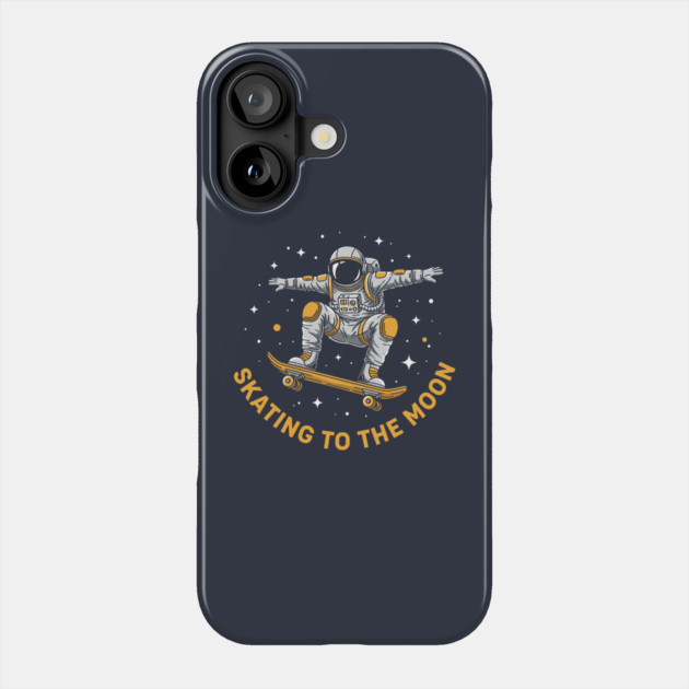 Skating To The Moon Astronaut Phone Case by enrynz