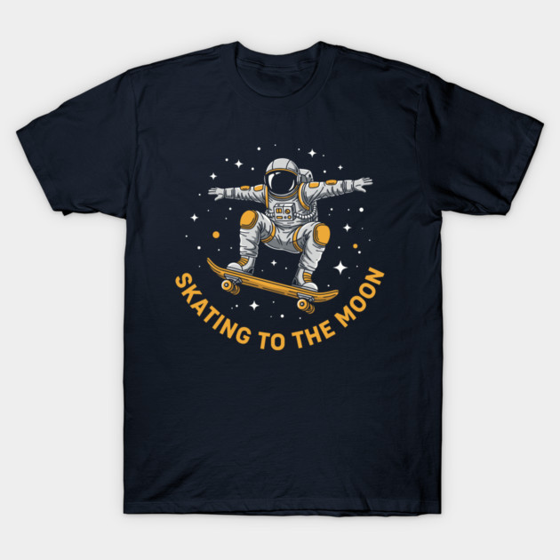 Skating To The Moon Astronaut T-Shirt by enrynz