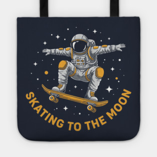 Skating To The Moon Astronaut Tote