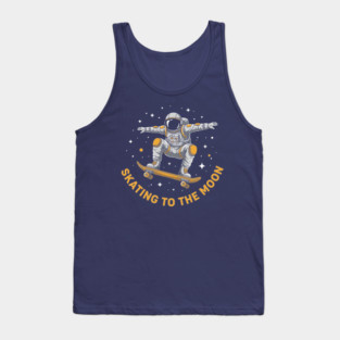 Skating To The Moon Astronaut Tank Top