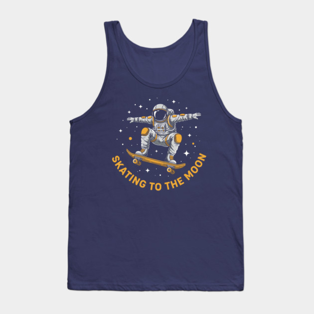 Skating To The Moon Astronaut Tank Top by enrynz