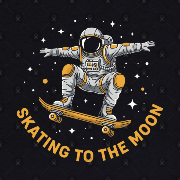 Skating To The Moon Astronaut by enrynz