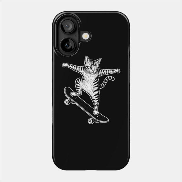 Rad Skateboarding Cat Phone Case by enrynz