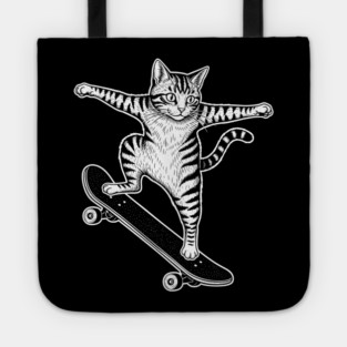 Rad Skateboarding Cat Tote