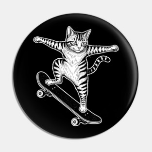 Rad Skateboarding Cat Pin