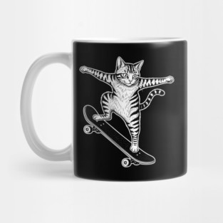 Rad Skateboarding Cat Mug