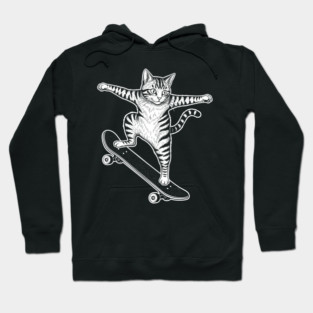 Rad Skateboarding Cat Hoodie