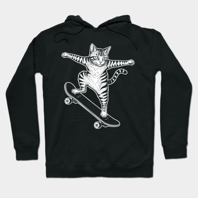 Rad Skateboarding Cat Hoodie by enrynz