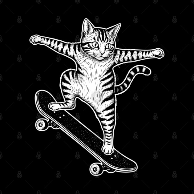 Rad Skateboarding Cat by enrynz
