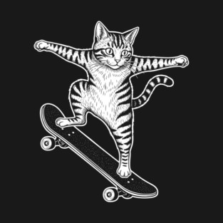 Rad Skateboarding Cat T-Shirt