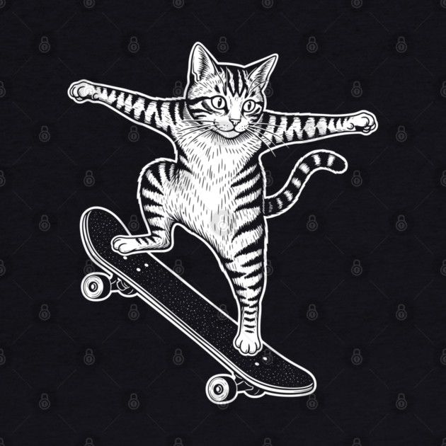 Rad Skateboarding Cat by enrynz