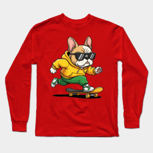 Rad French Bulldog Skater Long Sleeve T-Shirt